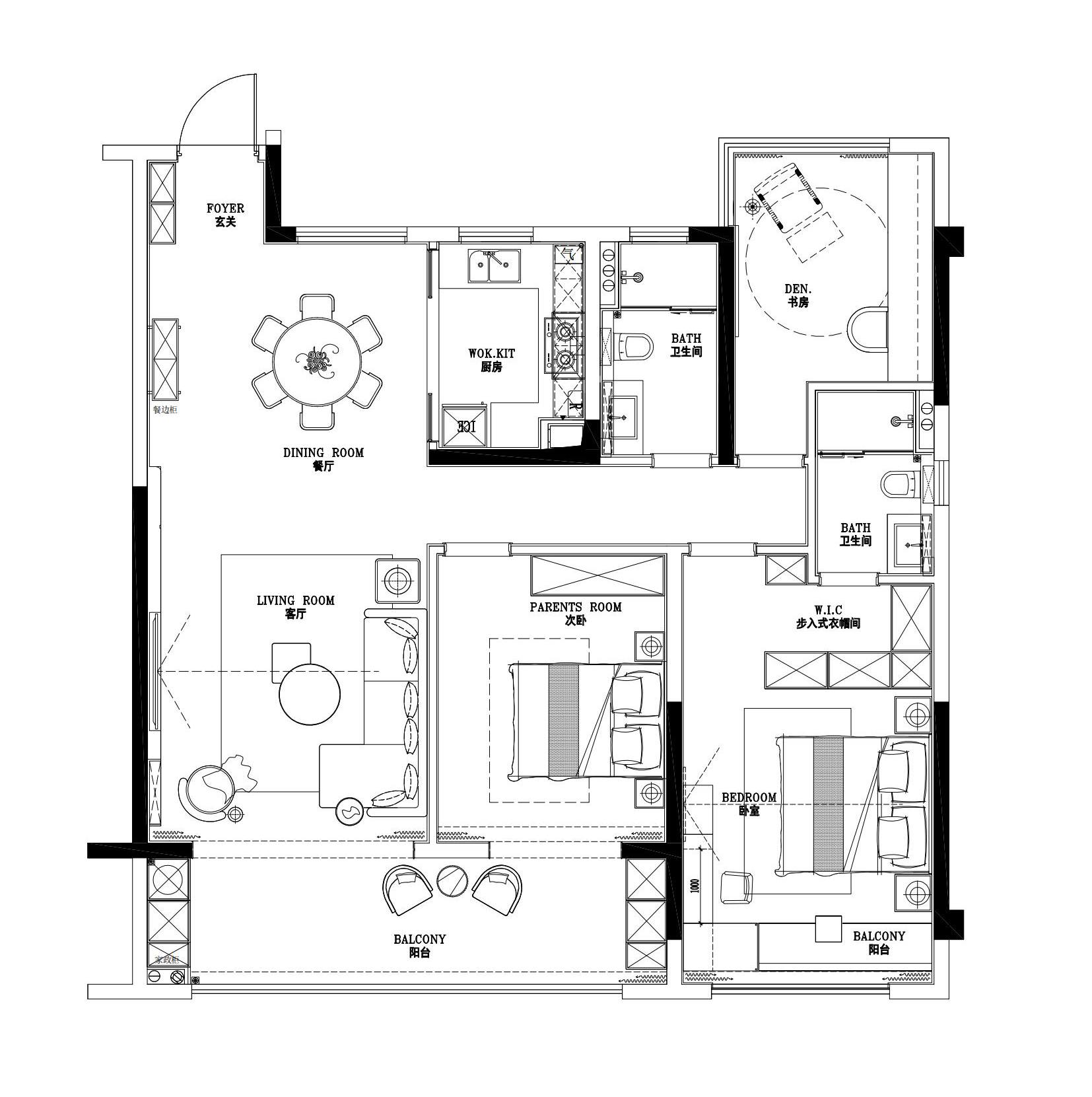 淮北.華松蘭墅香汐B戶型輕奢風(fēng)樣板間裝飾工程(圖2) 01-平面系統(tǒng)圖(PL-00~PL-12) Model (2)_00.jpg