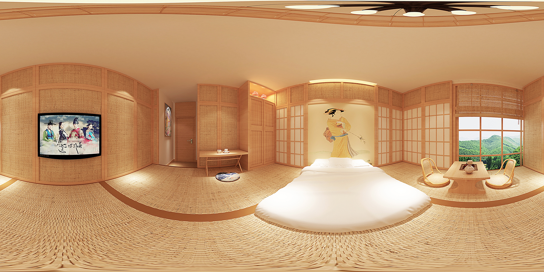 黃山太平湖500平方獨(dú)棟日式民宿設(shè)計(jì)裝修(圖3) 臥室.jpg