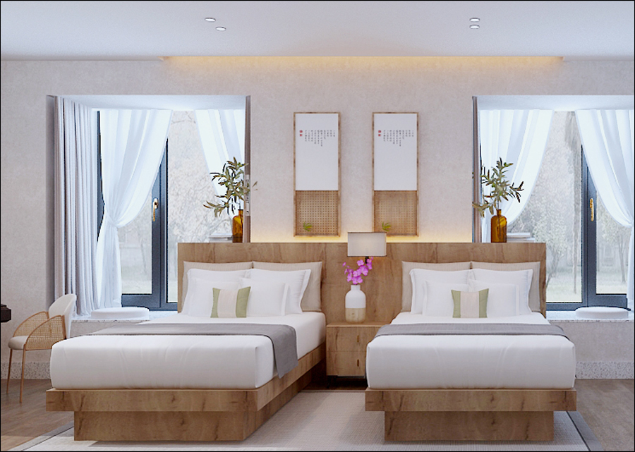 巢湖厵村民宿現(xiàn)代田園風(fēng)格民宿設(shè)計(jì)裝修(圖3) 巢湖厵村民宿現(xiàn)代田園風(fēng)格民宿設(shè)計(jì)裝修(圖3)