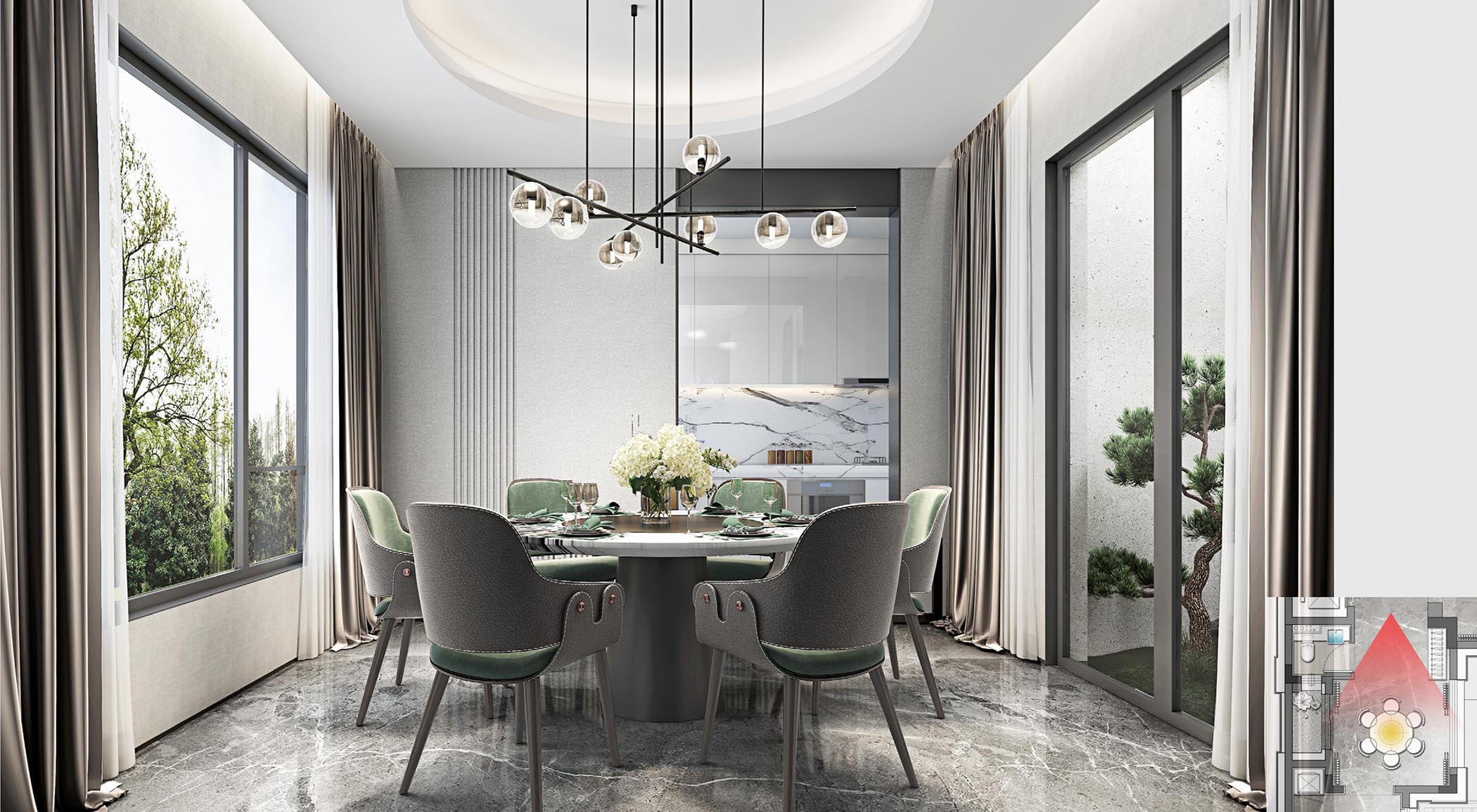 太平.某山莊C戶型新中式樣板間裝飾裝修工程(圖2) 00一層餐廳.jpg