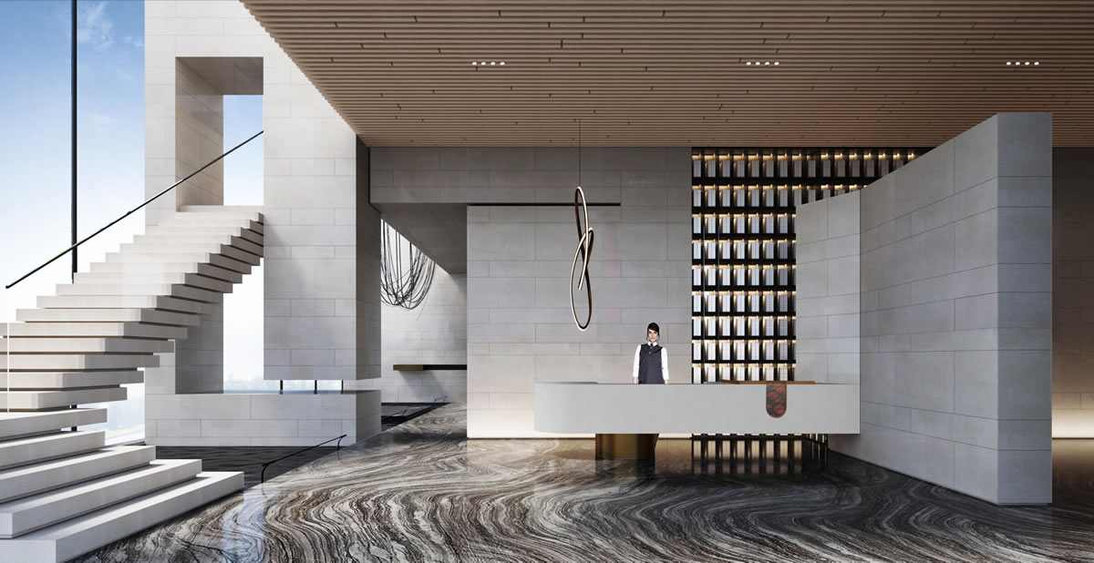 寧國·中梁翡翠天樾售樓部現(xiàn)代風格裝飾裝修工程(圖2)