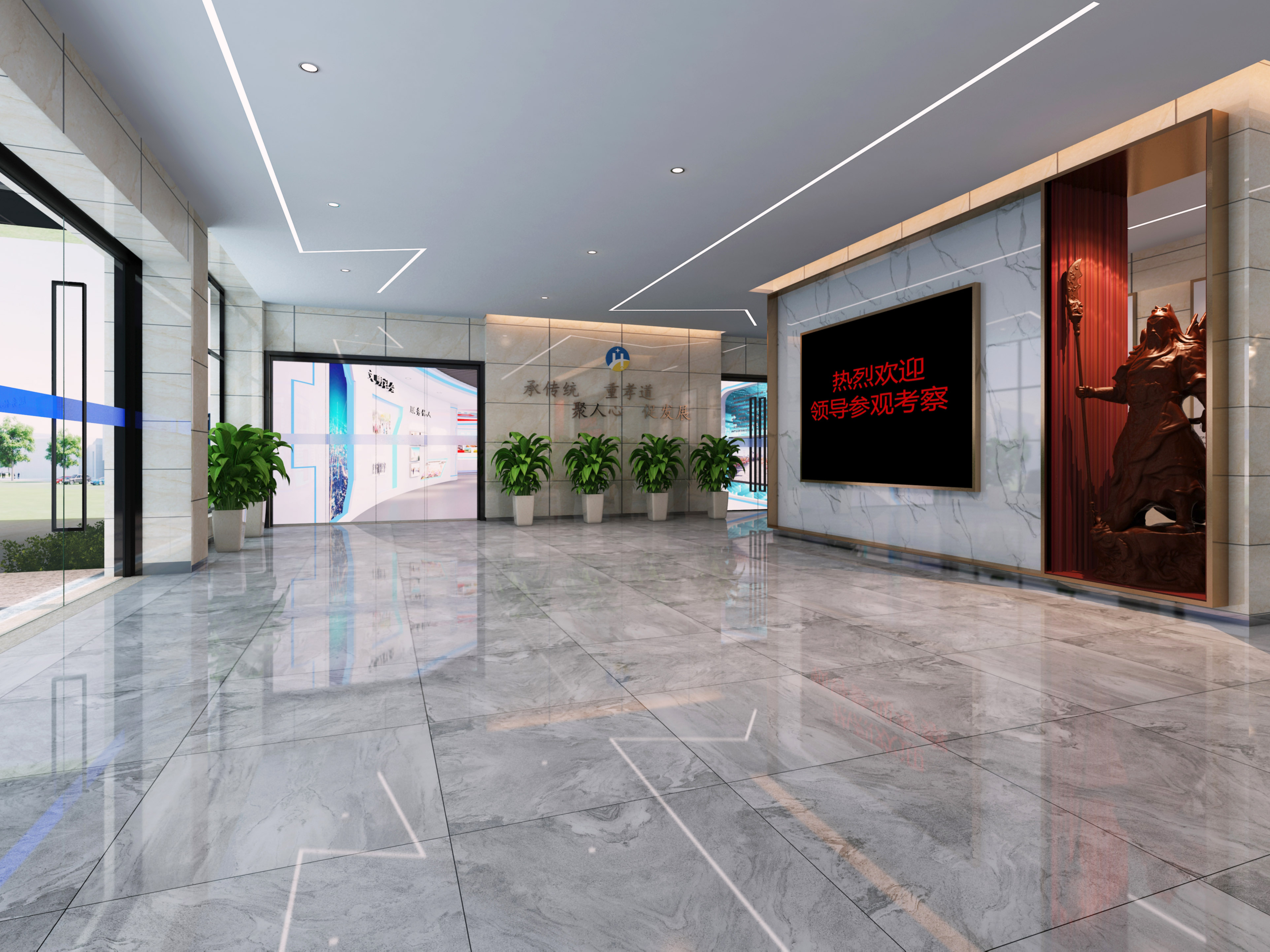 合肥5000平方華新智能停車設(shè)備辦公樓裝修設(shè)計(jì)項(xiàng)目(圖1) 門廳4.jpg